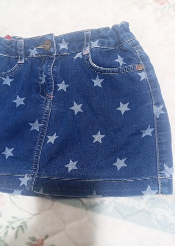 Kız Çocuk Renkli Bağlamalı Denim Etek - Görsel 2