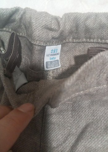 Düğmeli Erkek Çocuk Gri Denim Pantolon - Görsel 4