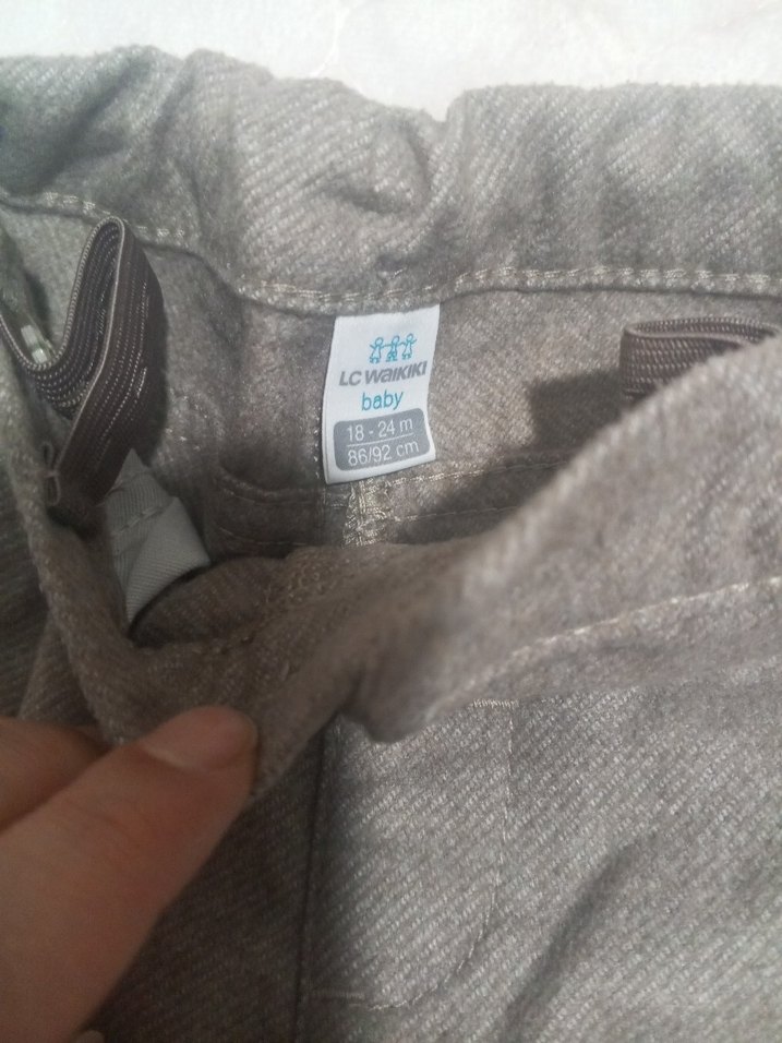 Düğmeli Erkek Çocuk Gri Denim Pantolon - Görsel 4