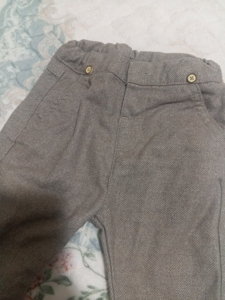 Düğmeli Erkek Çocuk Gri Denim Pantolon - Görsel 5