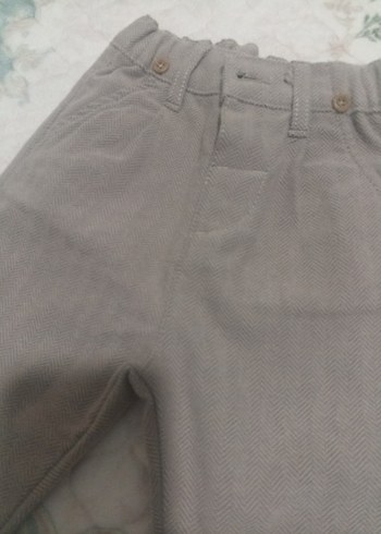 Bej Keten Erkek Çocuk Bol Paça Pantolon - Görsel 2