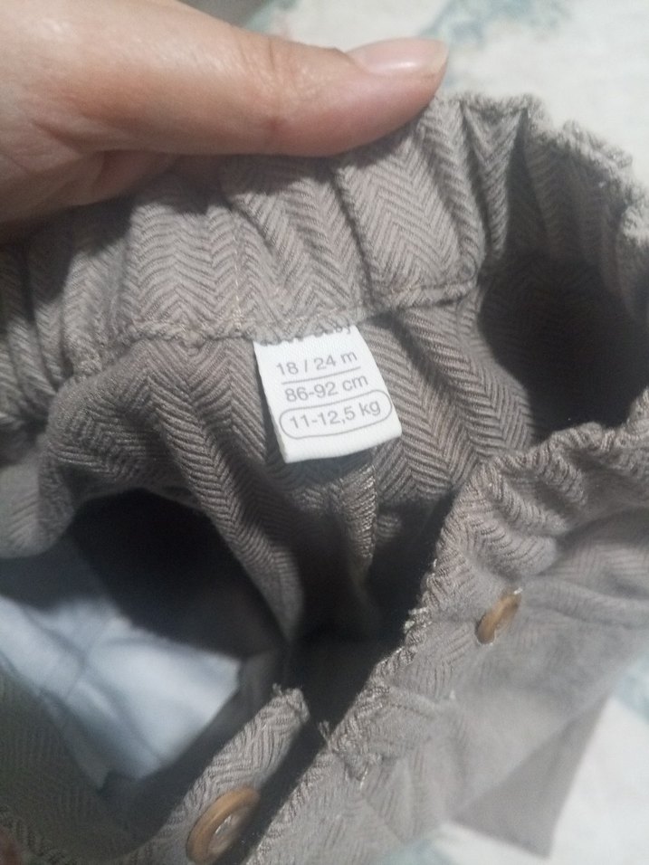 Bej Keten Erkek Çocuk Bol Paça Pantolon - Görsel 5