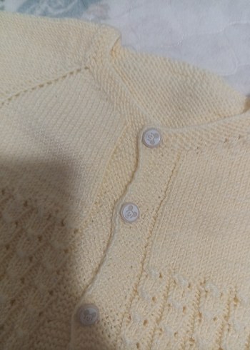 Kız Çocuk Sarı Kısa Kollu İnce Örgü Hırka - Görsel 4