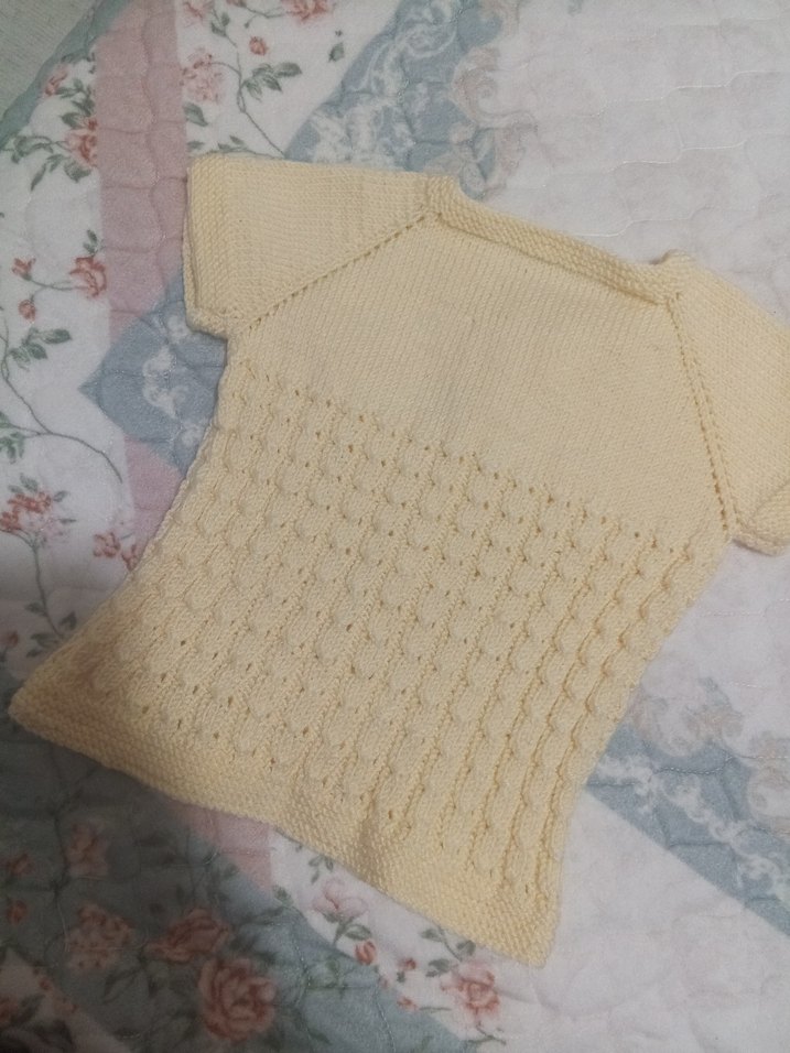 Kız Çocuk Sarı Kısa Kollu İnce Örgü Hırka - Görsel 2