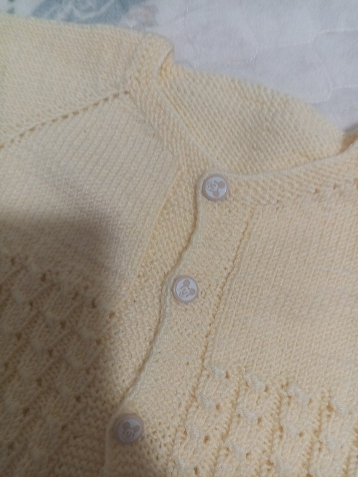 Kız Çocuk Sarı Kısa Kollu İnce Örgü Hırka - Görsel 4