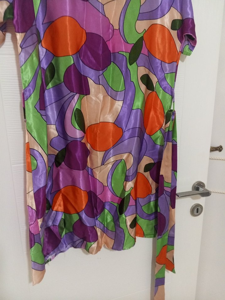 Renkli Tie-Dye Uzun Kadın Elbise - Görsel 2