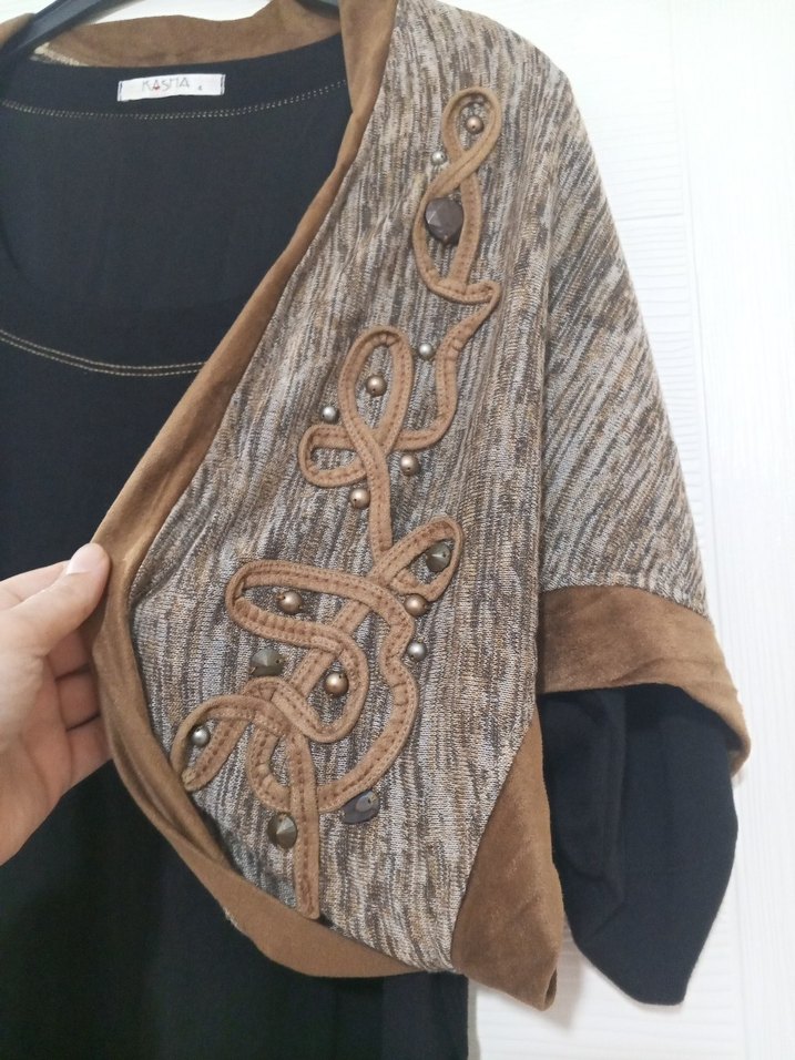 Kahverengi Süet Kemerli Uzun Elbise - Görsel 4