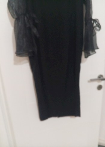 Siyah Uzun Kollu Gotik Kadın Elbise - Görsel 2