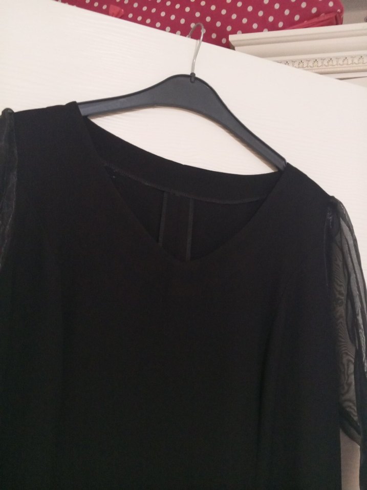 Siyah Uzun Kollu Gotik Kadın Elbise - Görsel 4