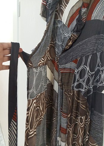 Bohem Tarzı Uzun Askılı Halter Elbise - Görsel 4