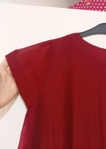 Bordo Piliseli Kadın Uzun Elbise - Görsel 7