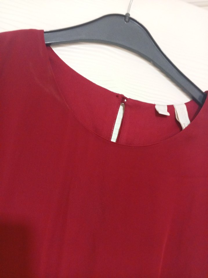 Bordo Piliseli Kadın Uzun Elbise - Görsel 3