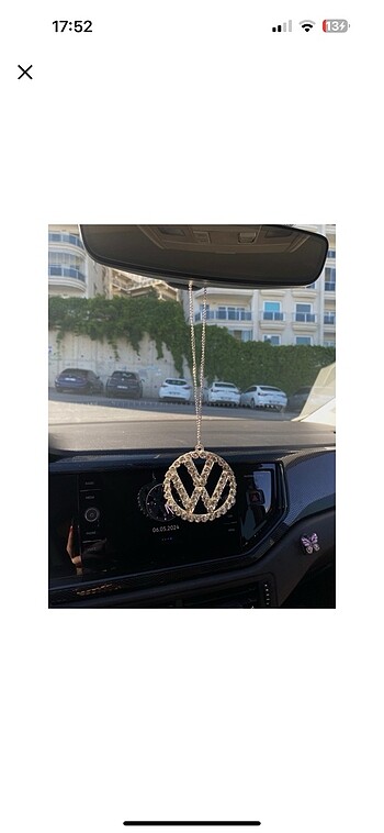 Volkswagen Swarovski Ön Arka Taşlı Araba Süsü Dikiz