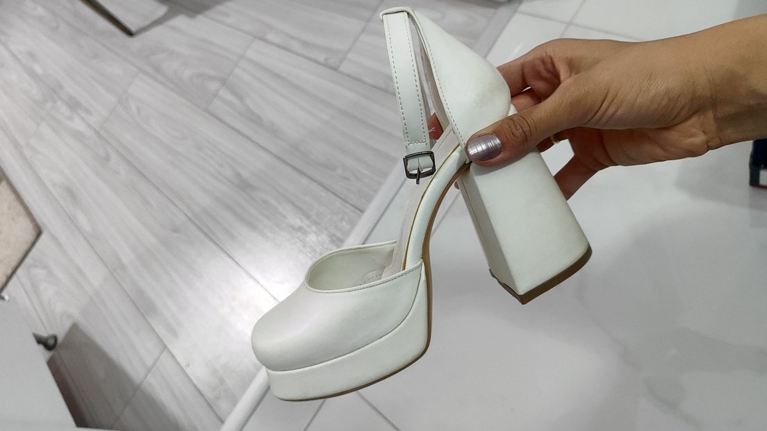 Beyaz Platform Topuklu gelin ayakkabısı - Görsel 2