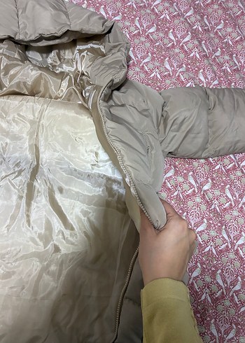 Bej Kışlık Kadın Mont, Orta Boy, Düğmeli - Görsel 6