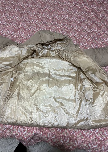 Bej Kışlık Kadın Mont, Orta Boy, Düğmeli - Görsel 5