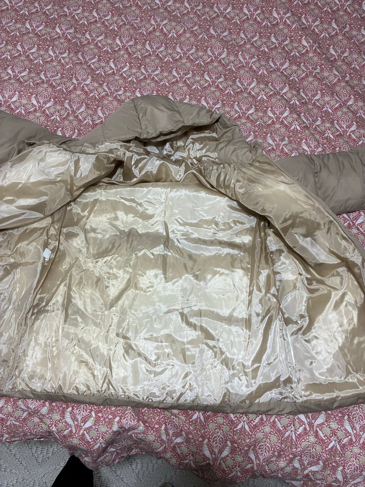 Bej Kışlık Kadın Mont, Orta Boy, Düğmeli - Görsel 5