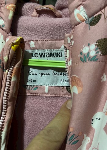 Kız Bebek Pembe Desenli Kürklü Tulum - Görsel 3