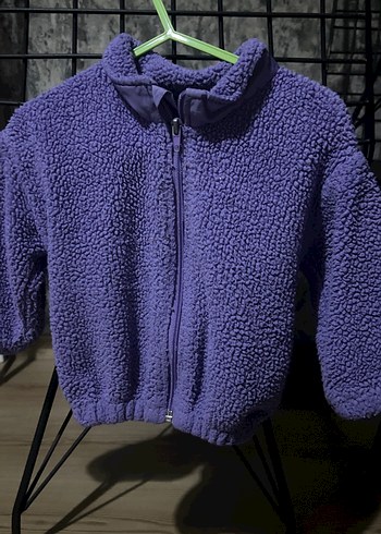 Mor Örgü Detaylı Kadın Rahat Ceket - Görsel 2