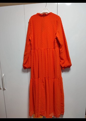 Turuncu Bohem Uzun Kollu Elbise - Görsel 2