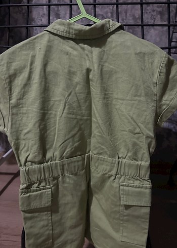 Kız Çocuk Haki Kısa Kollu tulum - Görsel 5