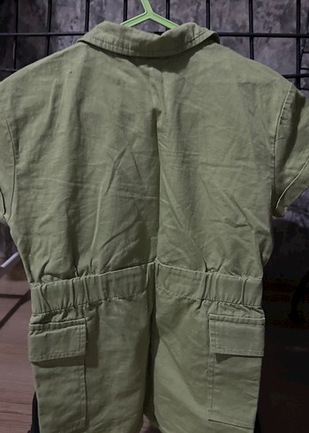 Kız Çocuk Haki Kısa Kollu tulum - Görsel 4