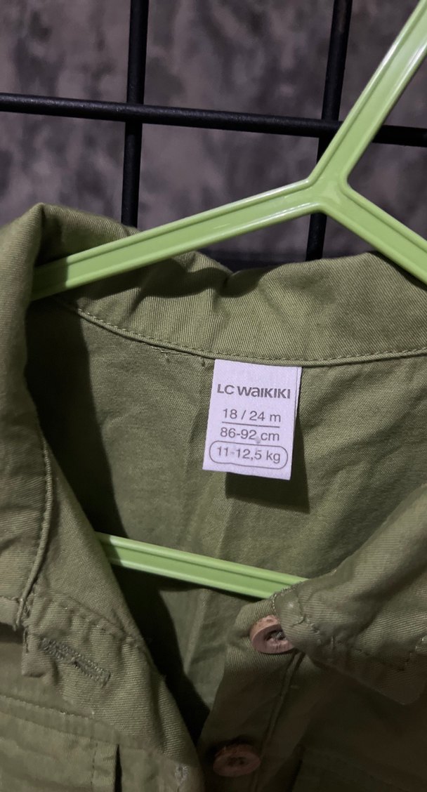 Kız Çocuk Haki Kısa Kollu tulum - Görsel 3