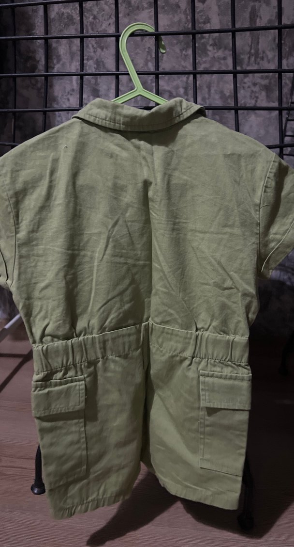 Kız Çocuk Haki Kısa Kollu tulum - Görsel 5