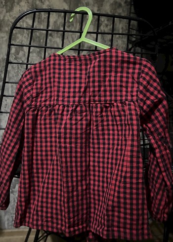 Kız Çocuk Kırmızı Kareli Gömlek - Görsel 4