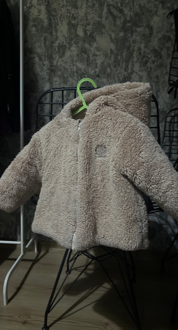 Gri Erkek Çocuk Peluş Mont - Görsel 3