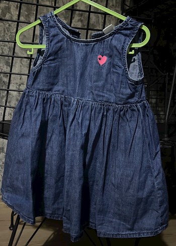 Kız Çocuk Kot Elbise Düğmeli - Görsel 2