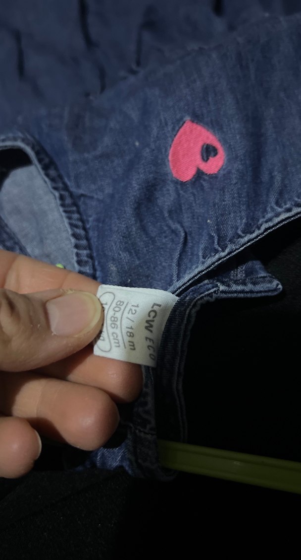 Kız Çocuk Kot Elbise Düğmeli - Görsel 4