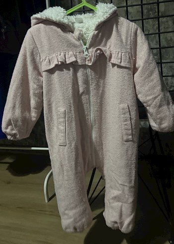 Kürklü Pembe Bebek Tulumu - Görsel 2