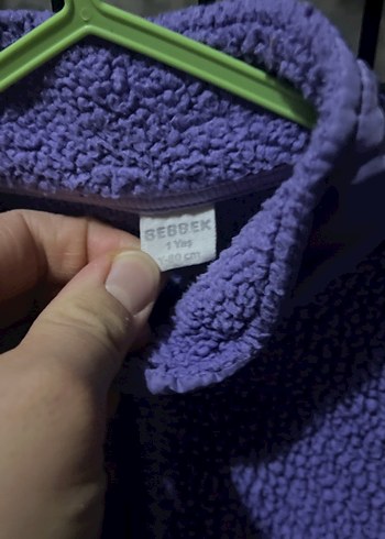 Kız Çocuk Mor Örgü Fermuarlı Ceket - Görsel 3