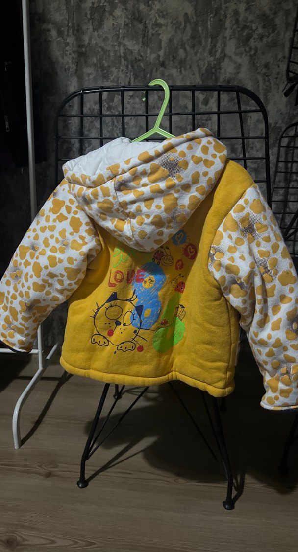 Kapüşonlu Sarı Desenli Erkek Çocuk Ceketi - Görsel 4