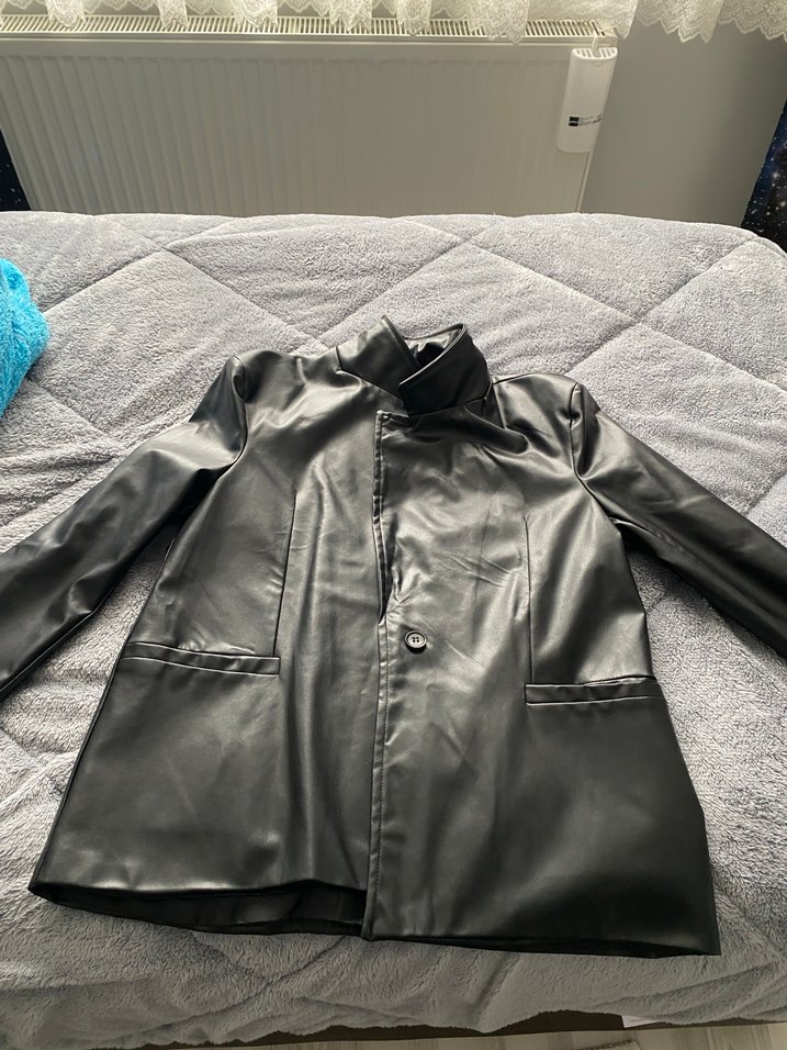 Siyah Deri Kadın Ceket - Görsel 2