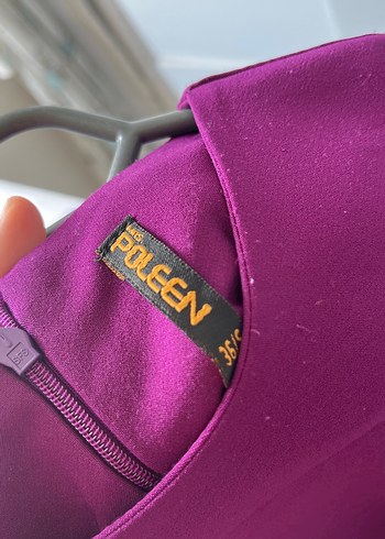 36 Beden mor Renk Mor-mavi Uzun Kollu Elbise