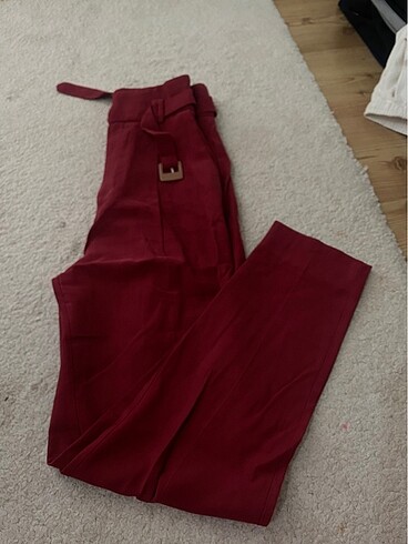 34 Beden Mango yuksek bel kemerlı pantolon
