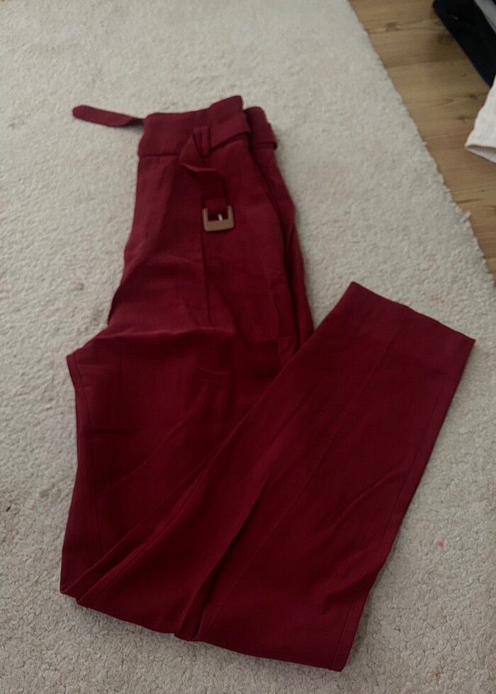 Mango yuksek bel kemerlı pantolon - Görsel 4