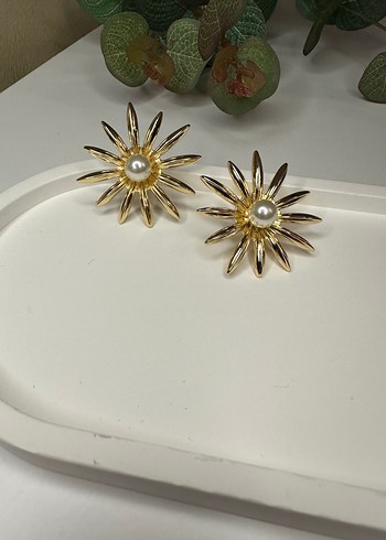 Gold- gümüş çelik küpe - Görsel 6