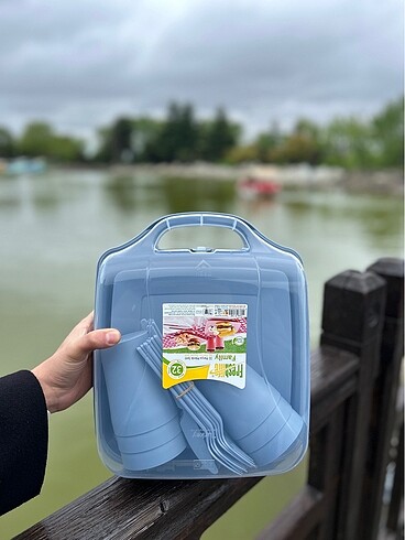 Piknik Seti 32 parça 6 kişilik-Mavi
