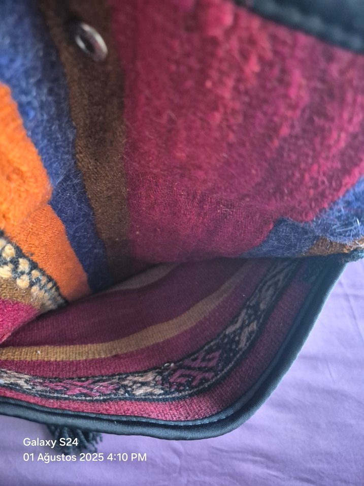 Antika Çok Renkli Örgü Çanta - Görsel 2