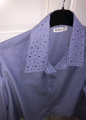 H&M Düğmeli Mavi Denim Uzun Kollu Gömlek