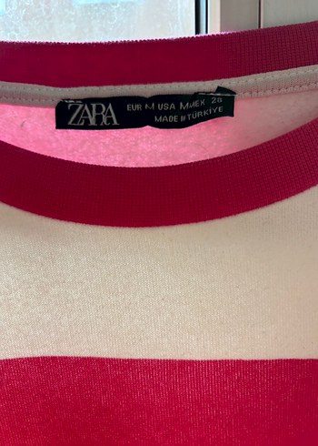 Kırmızı Beyaz Çizgili Kadın Triko Kazak - Görsel 2