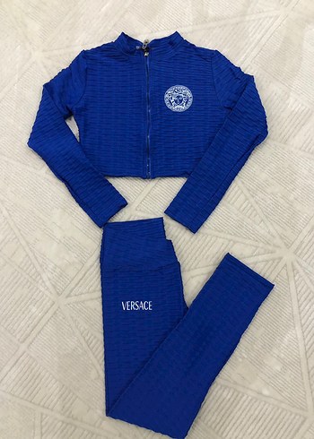 Versace Nakışlı Mavi Kadın Eşofman Takımı