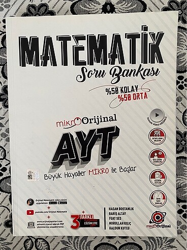 mikro orjinal ayt matematik test kitabı