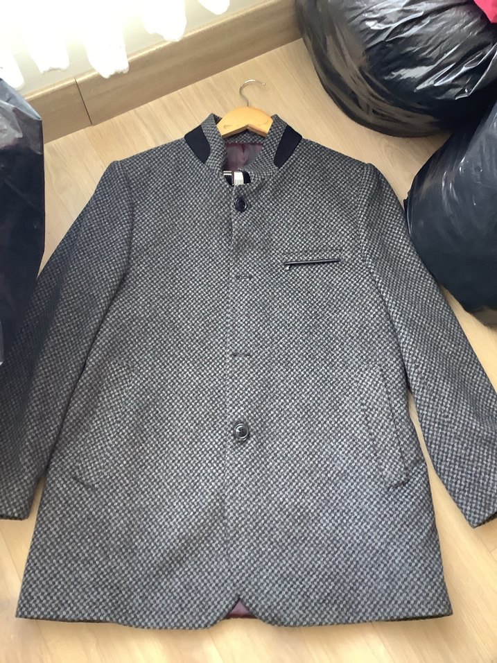 Gri Düğmeli Erkek Midi Boy Ceket - Görsel 2