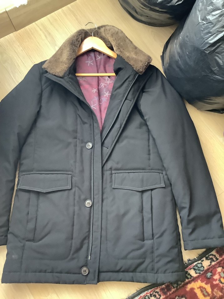 Kürk Detaylı Gri Midi Ceket - Görsel 2