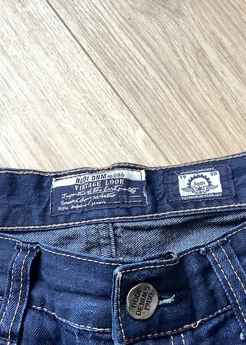Erkek Lacivert Kemerli Regular Fit Denim Pantolon - Görsel 3