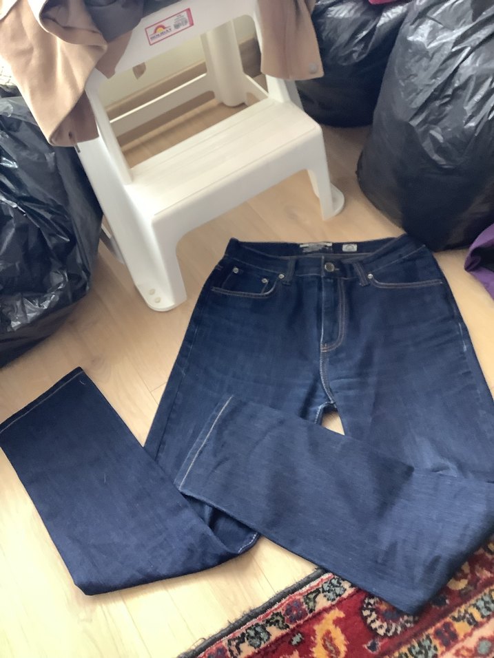 Erkek Lacivert Kemerli Regular Fit Denim Pantolon - Görsel 2